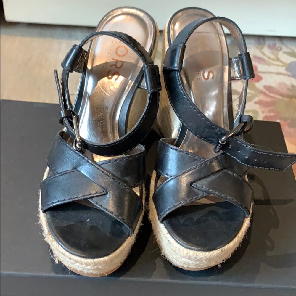 Michael Kors Black Wedges Size 7 1/2 - Picture 2 of 4